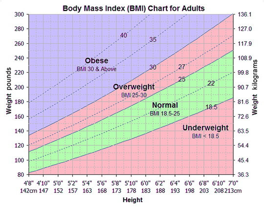 Body-mass index chart