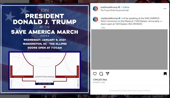 Trump Instagram post on January 5th.